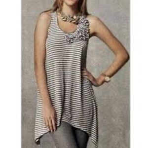 2/$30 CAbi Striped Halter Tunic Top SZ XS